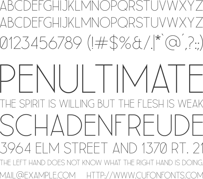 Leaner font preview