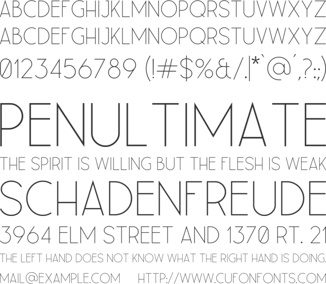 Leaner font preview