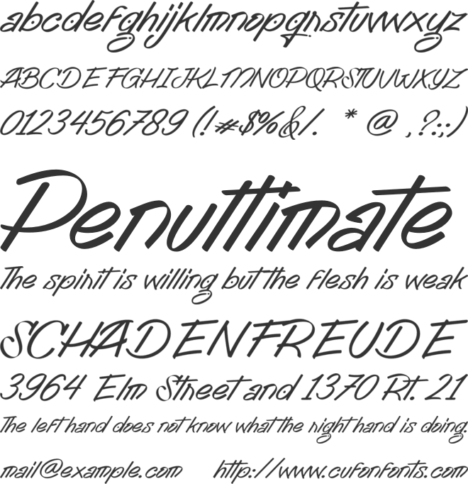 Tendencies font preview