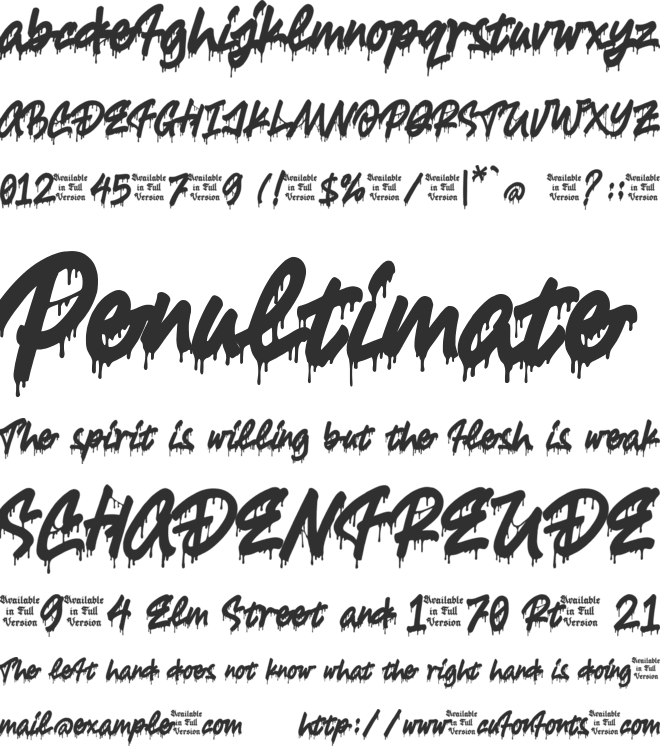 Slimy Drool font preview