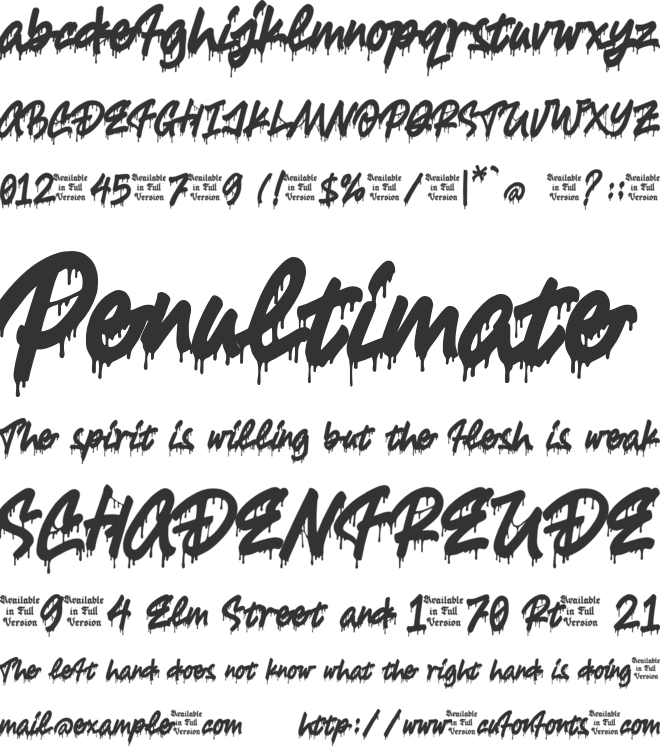 Slimy Drool font preview