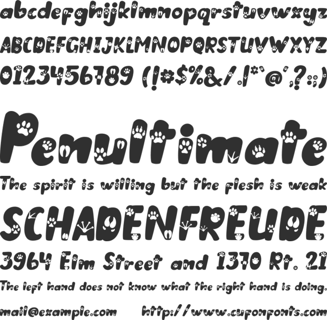 Animal Paws font preview