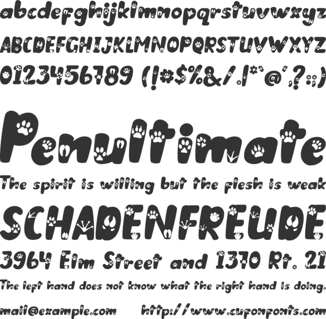 Animal Paws font preview
