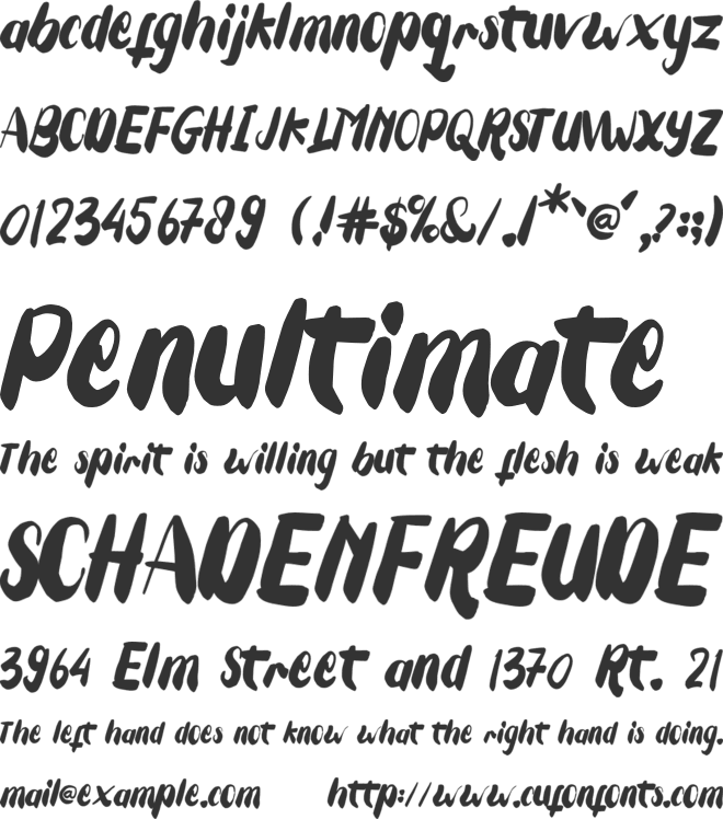 Tuesday_Spirit font preview