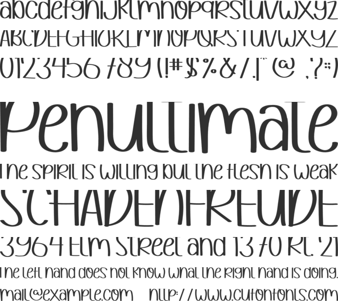 HELLO MOMMY font preview