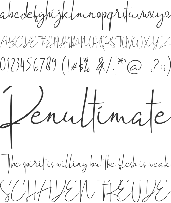 Sign me! font preview