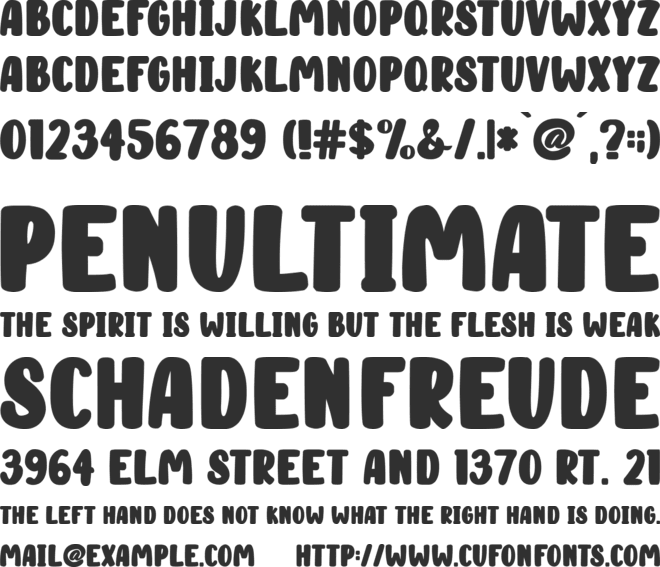Cute 'n' Cuddly font preview