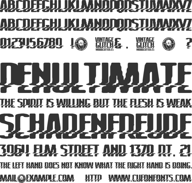 Vintage Glitch font preview