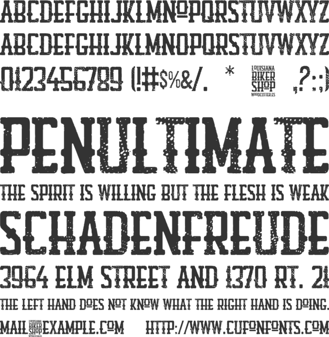 Louisiana Biker Shop font preview