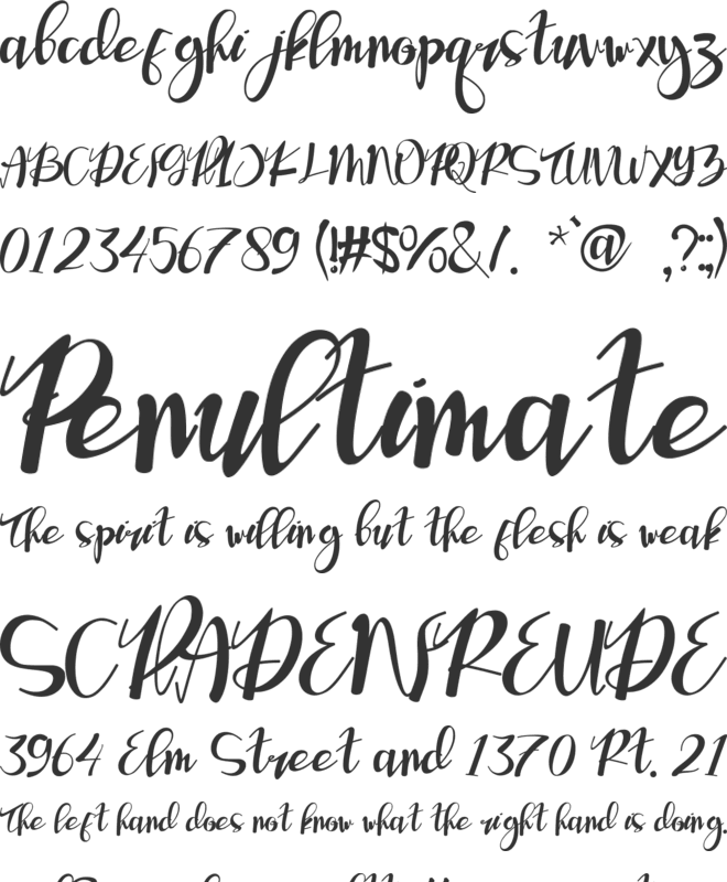 Vennesia font preview