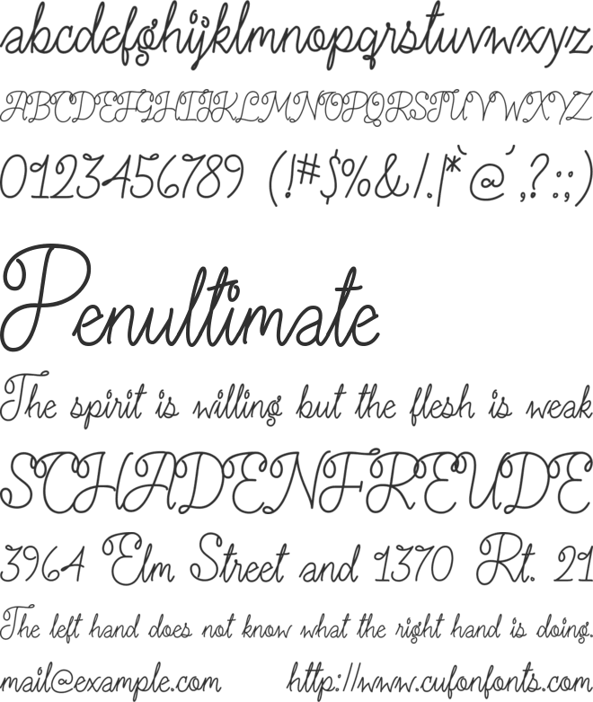 Kind Handwriting font preview