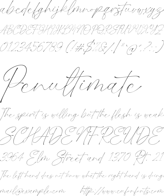 Xambdoria font preview