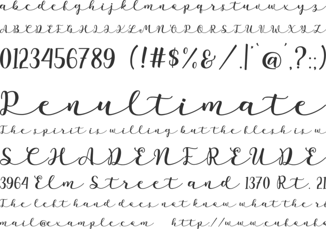 Namira font preview