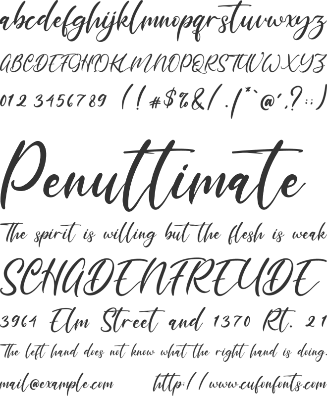 Marthalica font preview