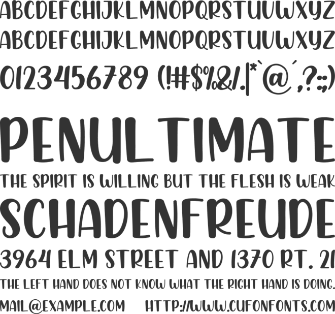 Chicken Quiche font preview