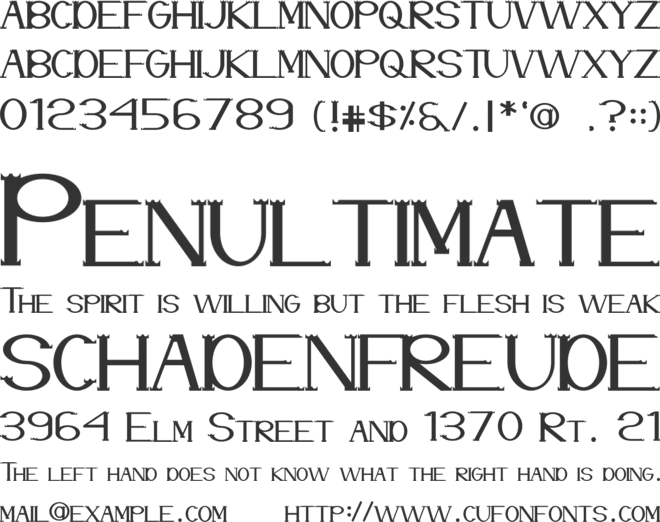 Pillar Yellow font preview