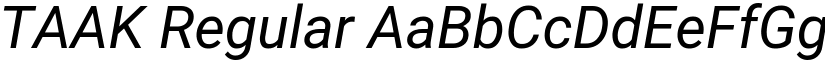 TAAK Regular font