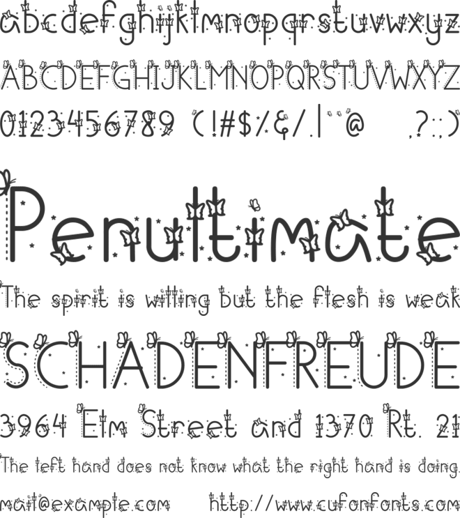 Betterflies font preview