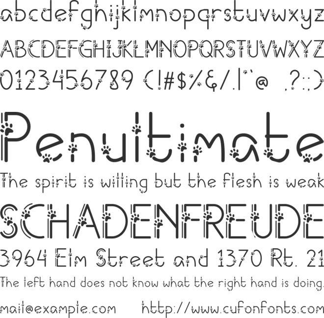 Meows font preview