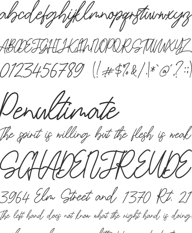 Bambi Handwritten font preview