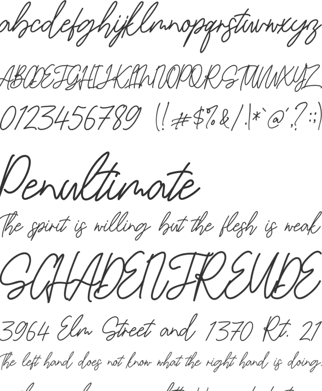 Bambi Handwritten font preview