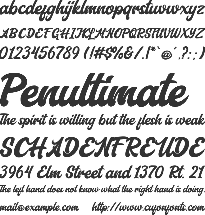 Aerillyo font preview