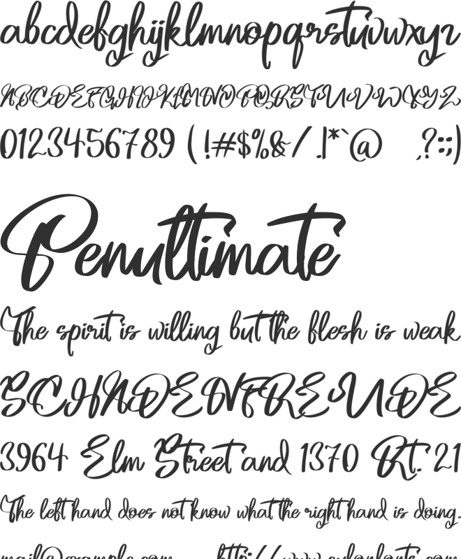 The Englands font preview