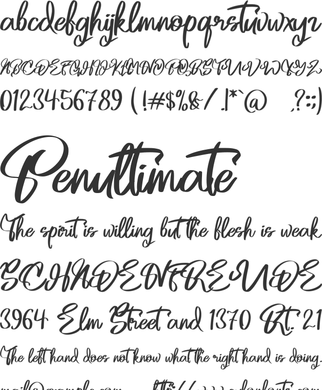 The Englands font preview