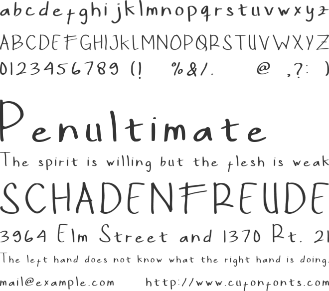 Glenn After School font preview