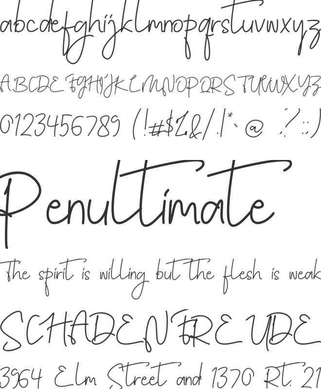 Sympathizing font preview