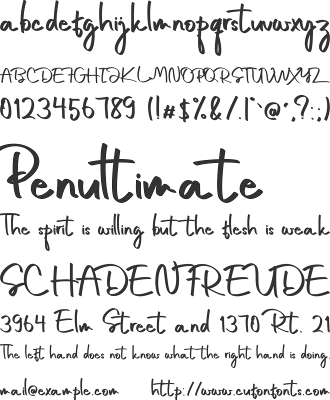 Emily London font preview