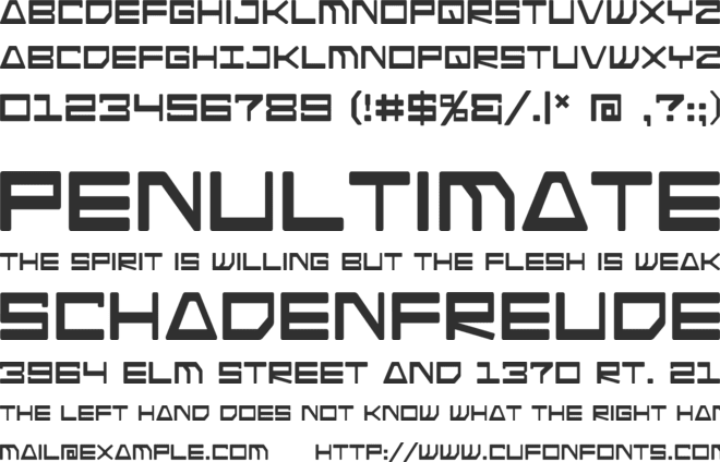 Android Nation font preview