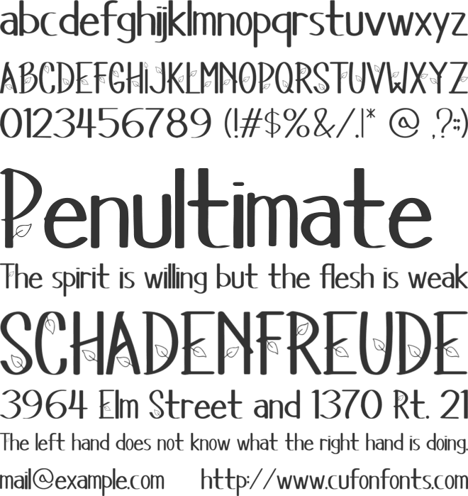 Magic Leaf font preview