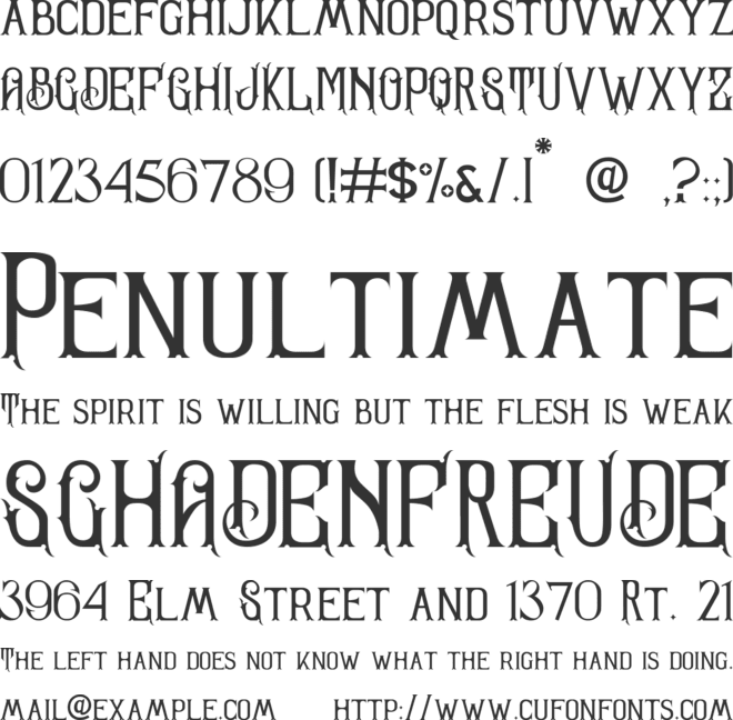 Sandorian font preview