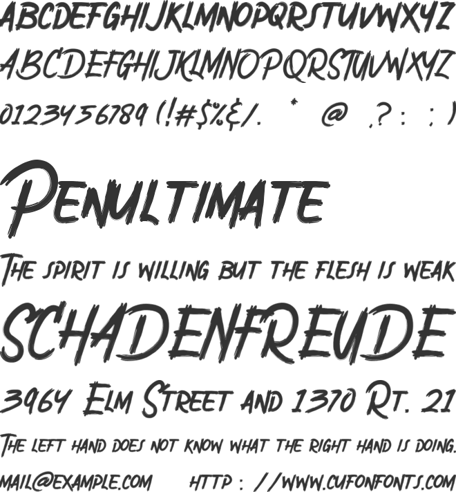 Devilish font preview