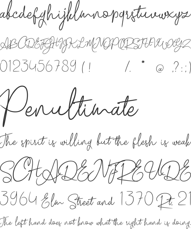 Delillah font preview