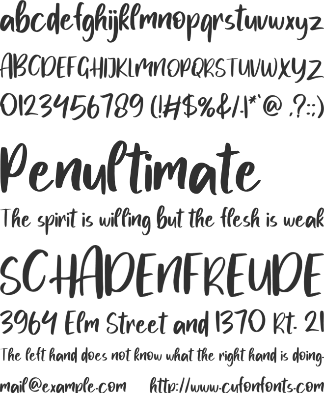 MyLove font preview