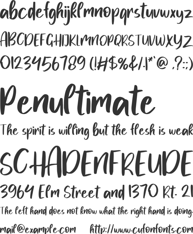 MyLove font preview