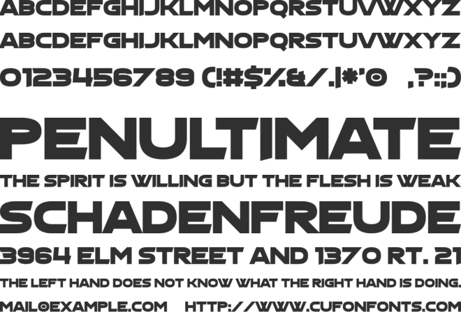 Mille font preview