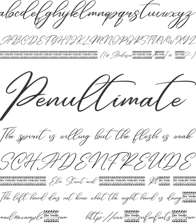 Andasia Personal Use font preview