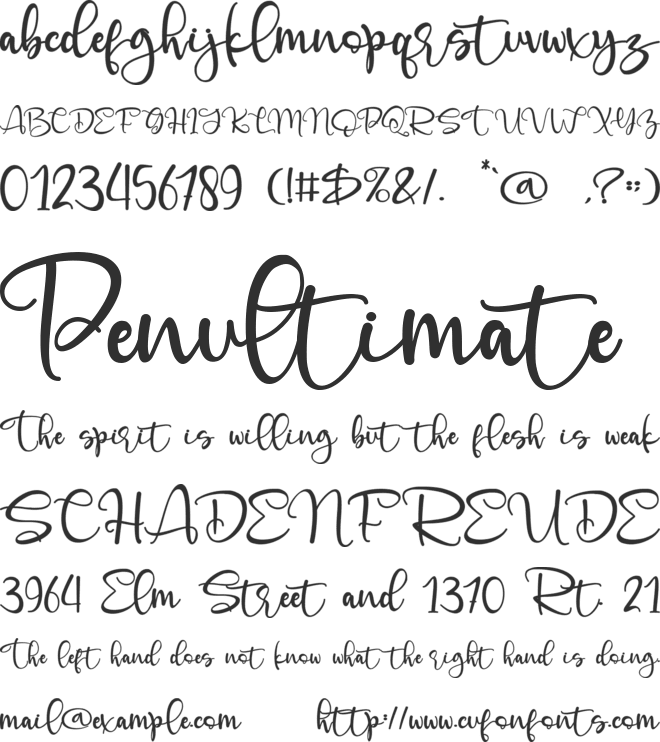 Angelynn font preview