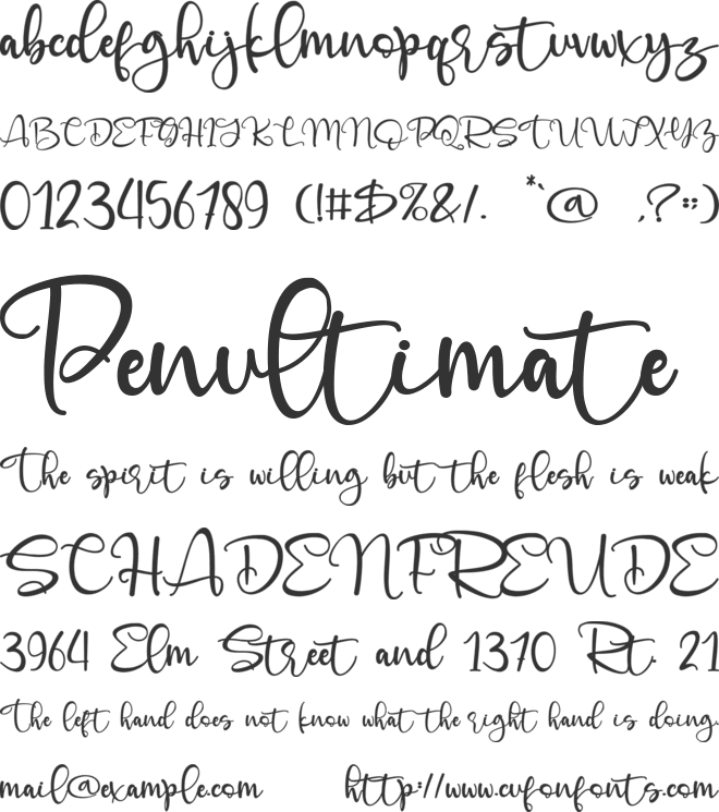 Angelynn font preview