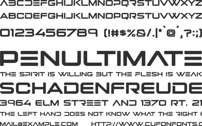 rigel star font preview