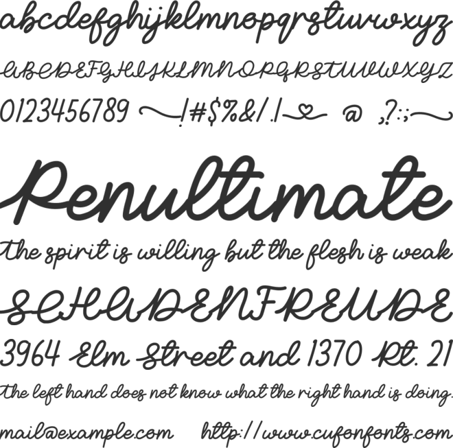 Loverine font preview