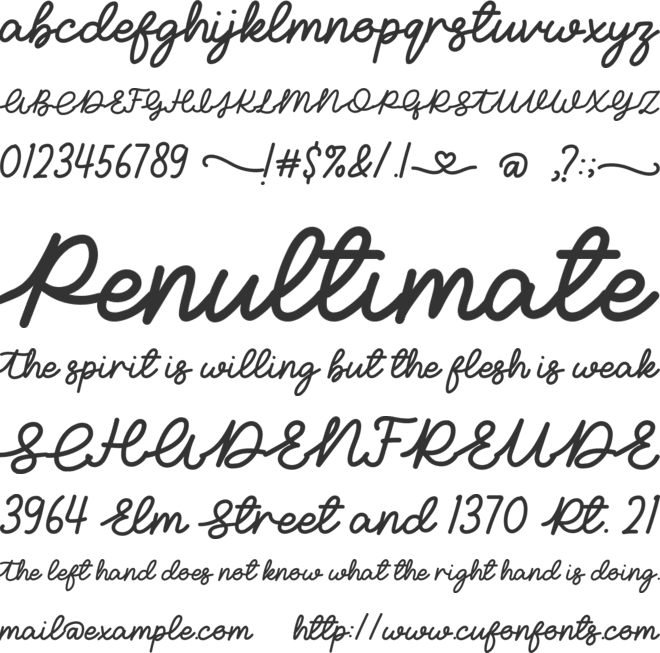 Loverine font preview