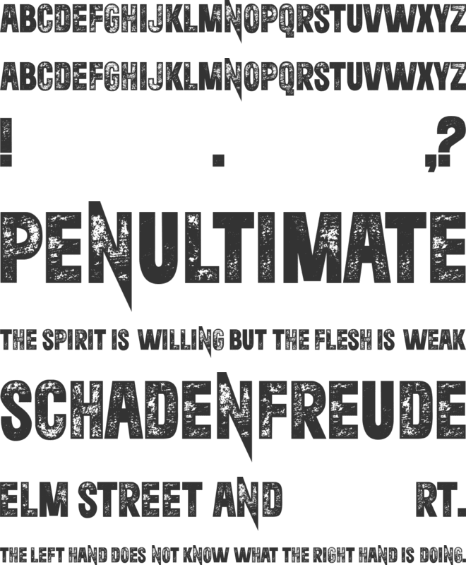 The Rivened font preview