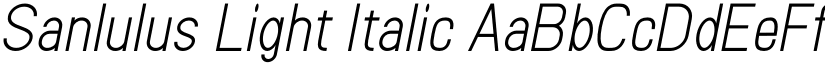 Sanlulus Light Italic font