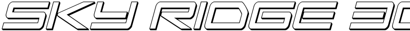 Sky Ridge 3D Condensed Italic Regular font