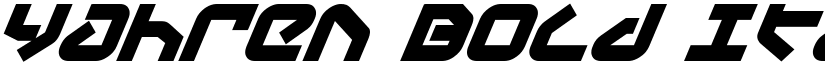 Yahren Bold Italic font