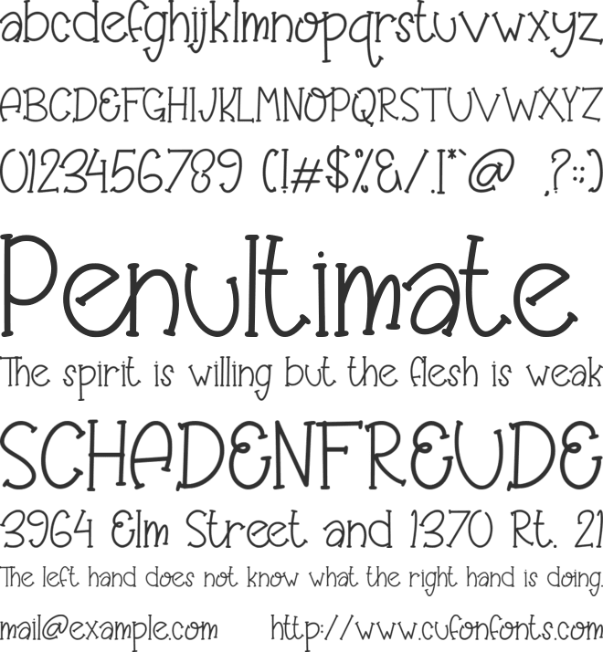 Wenykidos font preview